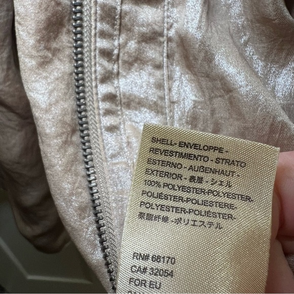 Anthropologie Champagne Anorak Lightweight Metallic Jacket Women’s Size Small - Picture 6 of 12